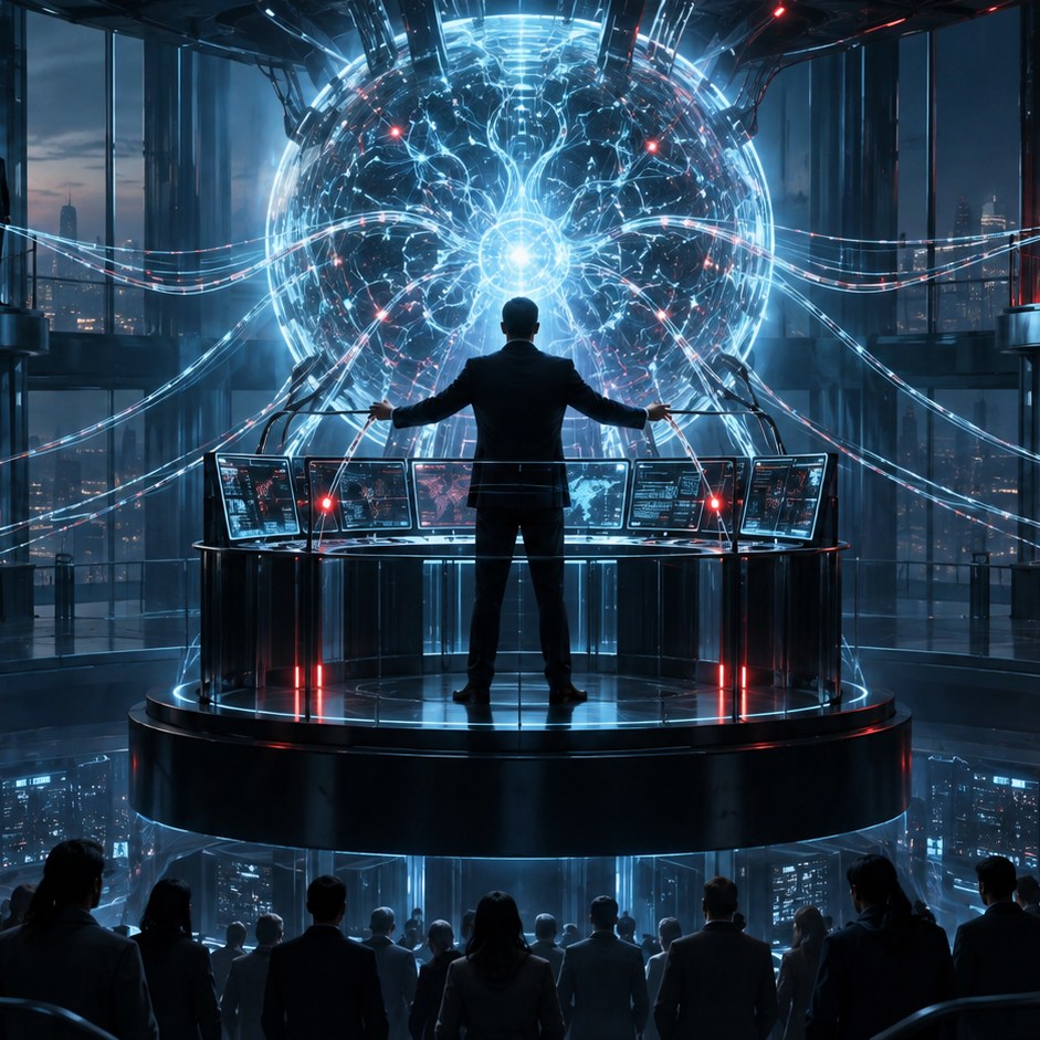 Una inteligencia artificial central amplifica el poder y las decisiones de una estructura humana jerárquica