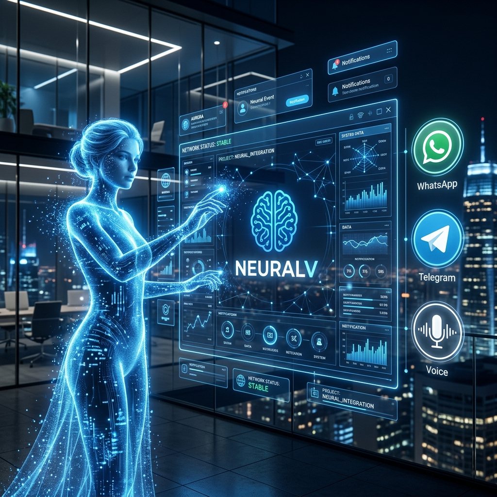 Agentes de NeuralV atendiendo WhatsApp y Telegram